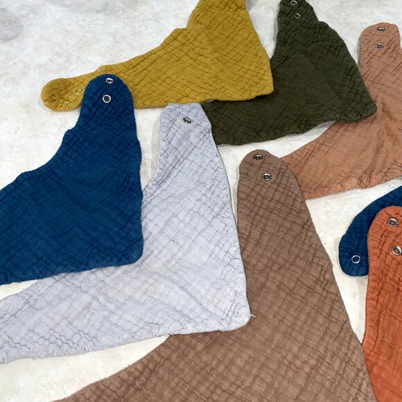 Soft Absorbent Muslin Baby Bandana Drool Bibs (12 Pack) 100% Cotton - Picture 5 of 5